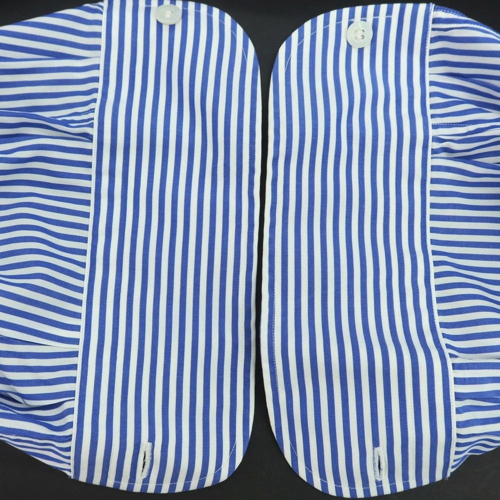 【中古】フライ FRAY コットン ストライプ セミワイドカラー ドレスシャツ ブルーxホワイト【 サイズ37 】【 状態ランクB 】【 メンズ 】 [APD]