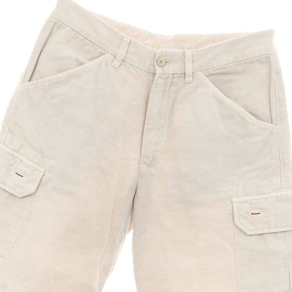 【中古】ロロピアーナ Loro Piana コットンリネン カーゴショートパンツ ライトベージュ【サイズ46】【 状態ランクC 】【 メンズ 】