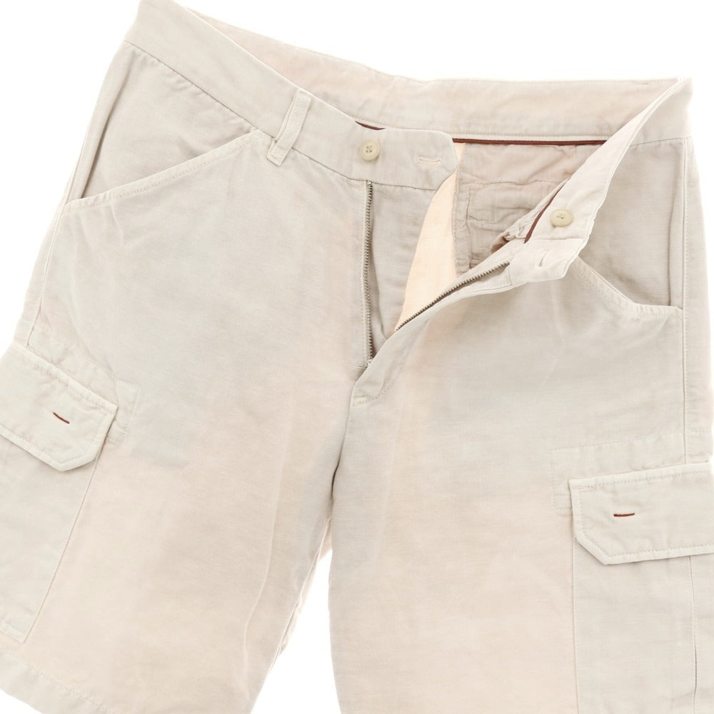 【中古】ロロピアーナ Loro Piana コットンリネン カーゴショートパンツ ライトベージュ【サイズ46】【 状態ランクC 】【 メンズ 】