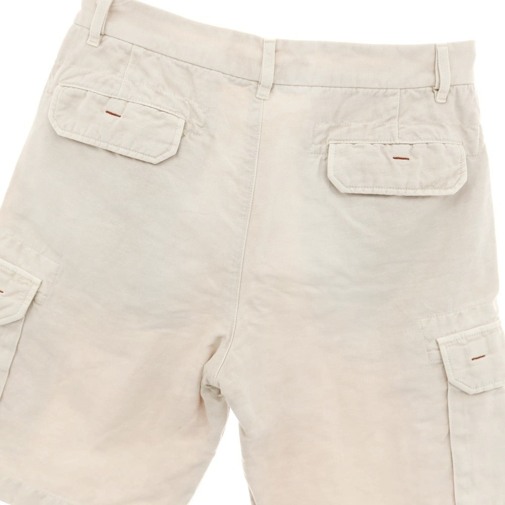 【中古】ロロピアーナ Loro Piana コットンリネン カーゴショートパンツ ライトベージュ【サイズ46】【 状態ランクC 】【 メンズ 】