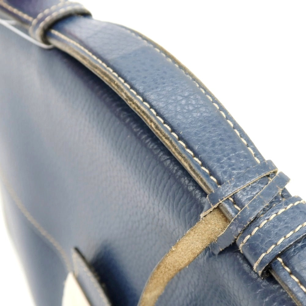 【中古】マリネッラ E.MARINELLA ソットブラッチョ ブリーフケース ネイビーブルー【 状態ランクC 】【 メンズ 】