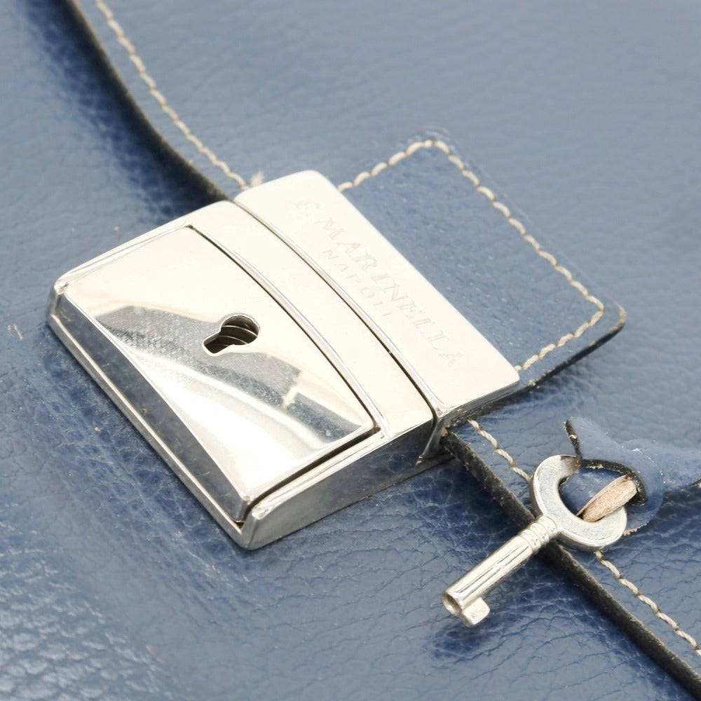 【中古】マリネッラ E.MARINELLA ソットブラッチョ ブリーフケース ネイビーブルー【 状態ランクC 】【 メンズ 】