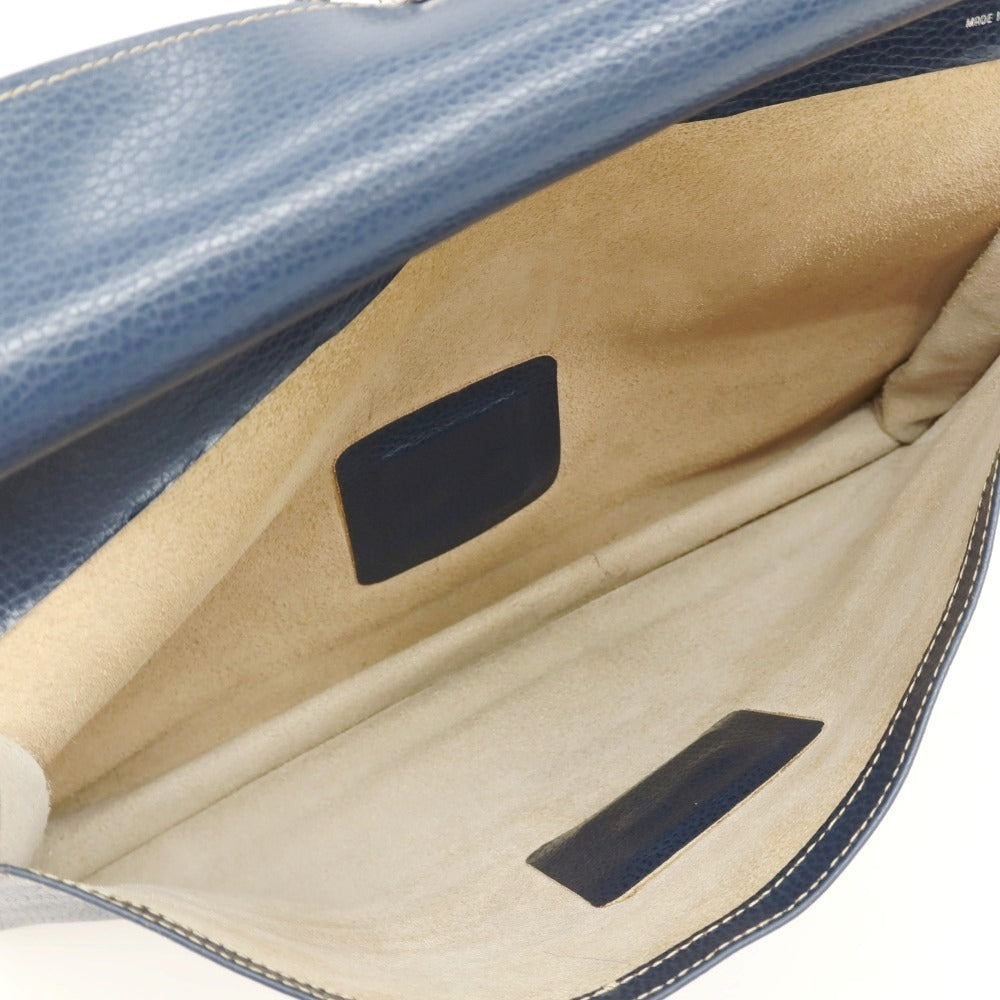 【中古】マリネッラ E.MARINELLA ソットブラッチョ ブリーフケース ネイビーブルー【 状態ランクC 】【 メンズ 】