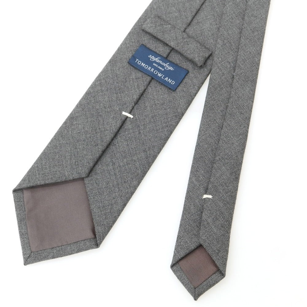 【中古】ステファノ ビジ stefano bigi ウール 無地ネクタイ グレー【 状態ランクA 】【 メンズ 】