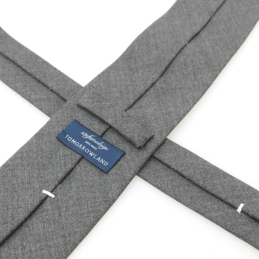 【中古】ステファノ ビジ stefano bigi ウール 無地ネクタイ グレー【 状態ランクA 】【 メンズ 】