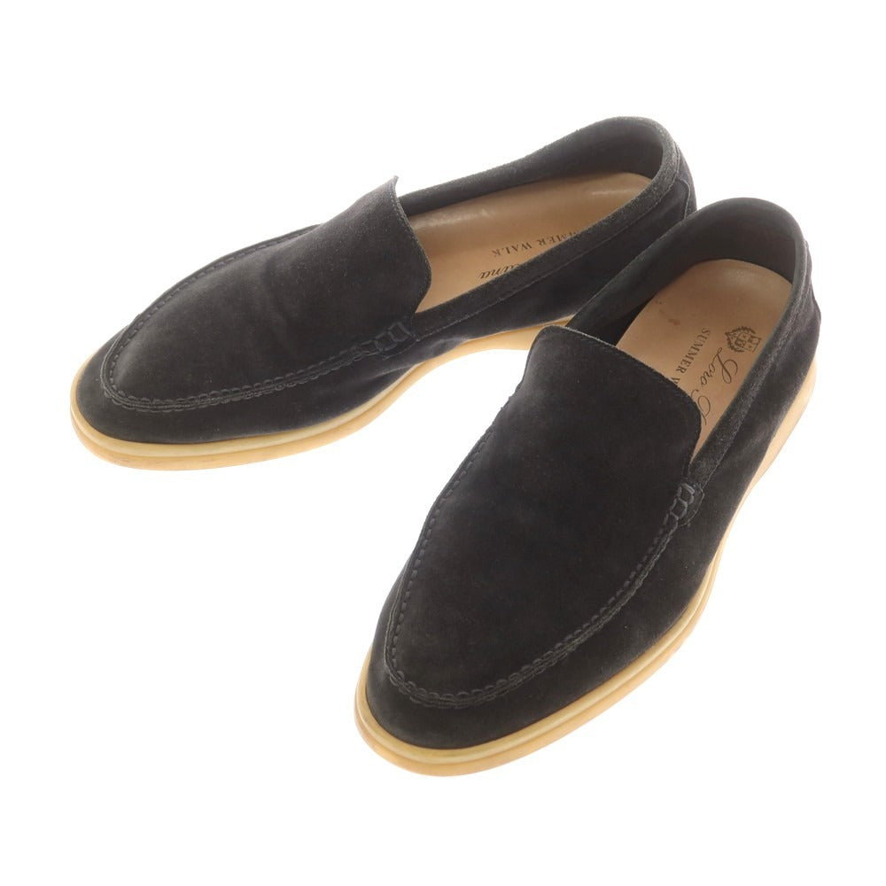 【中古】ロロピアーナ Loro Piana スエード スリッポン ローファー ブラック【 40 】【 状態ランクC 】【 メンズ 】