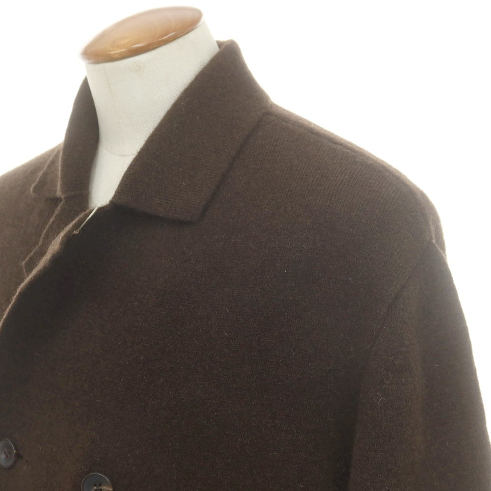 【中古】【未使用】ノマット Nomat 2025年秋冬 カシミヤ ダブルブレストニットコート ダークブラウン【 2 】【 状態ランクS 】【 メンズ 】