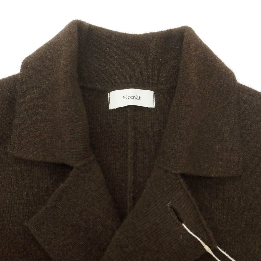 【中古】【未使用】ノマット Nomat 2025年秋冬 カシミヤ ダブルブレストニットコート ダークブラウン【 2 】【 状態ランクS 】【 メンズ 】