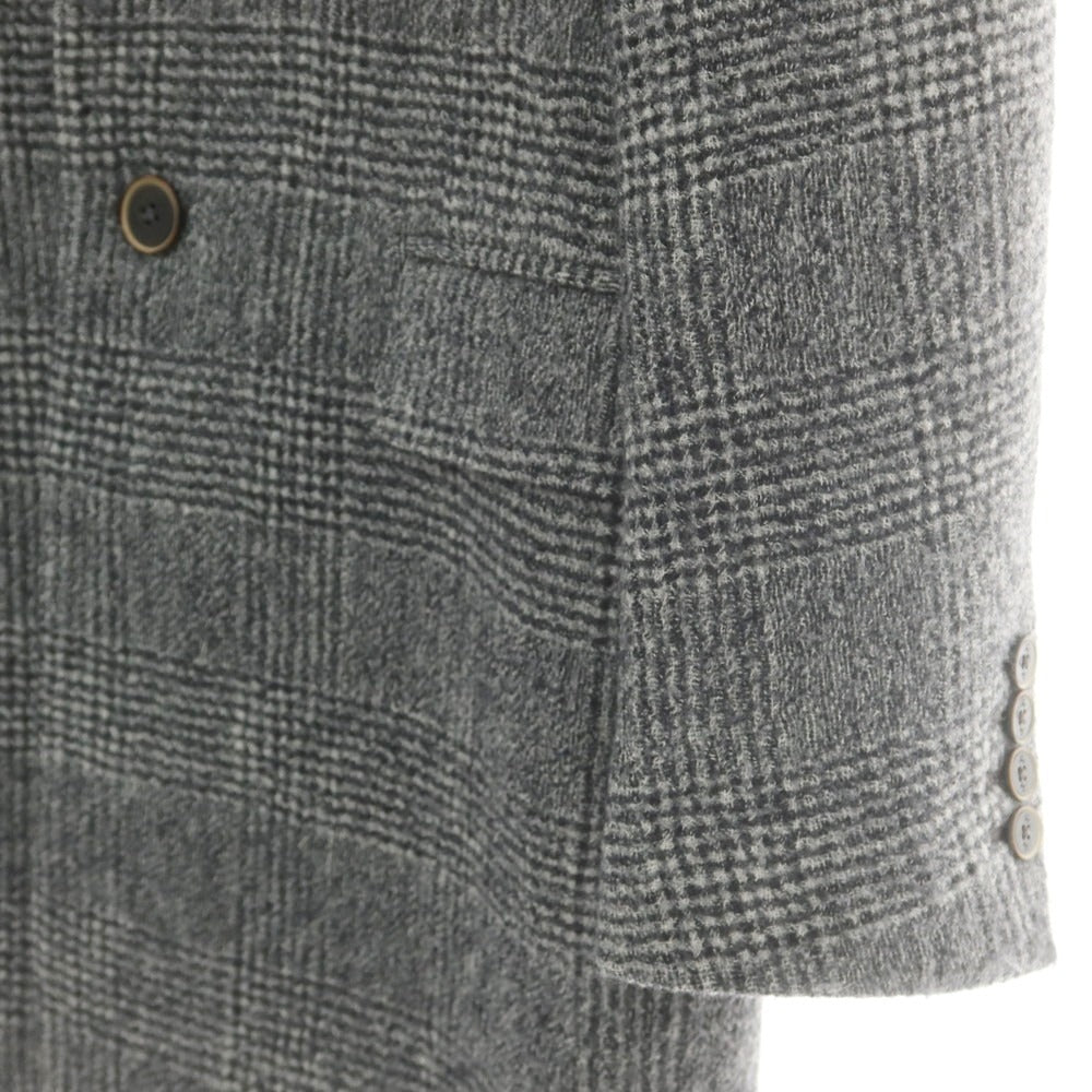 【中古】フェイ FAY ウール グレンチェック 中綿入りライナーベスト付き チェスターフィールドコート ブラックxホワイト【 XS 】【 状態ランクB 】【 メンズ 】