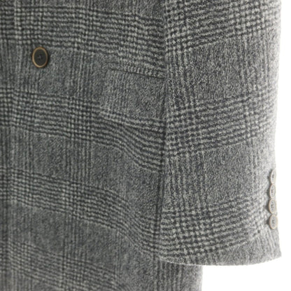 【中古】フェイ FAY ウール グレンチェック 中綿入りライナーベスト付き チェスターフィールドコート ブラックxホワイト【 XS 】【 状態ランクB 】【 メンズ 】