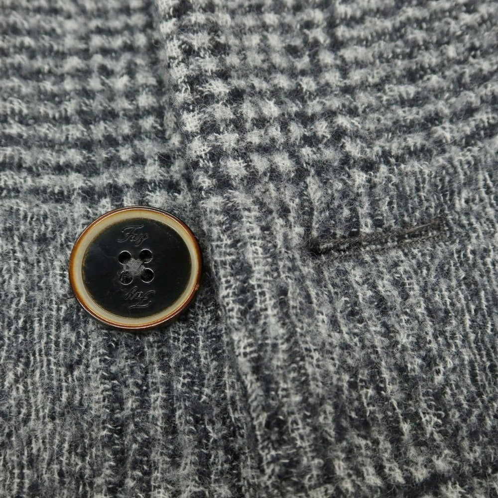 【中古】フェイ FAY ウール グレンチェック 中綿入りライナーベスト付き チェスターフィールドコート ブラックxホワイト【 XS 】【 状態ランクB 】【 メンズ 】