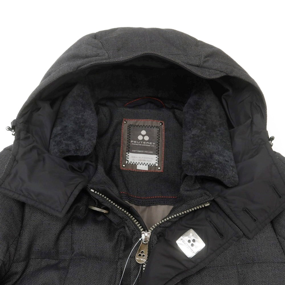 【中古】ピューテリー PEUTEREY ハリケーン フーデッド ダウンコート ブラック【 XS 】【 状態ランクC 】【 メンズ 】