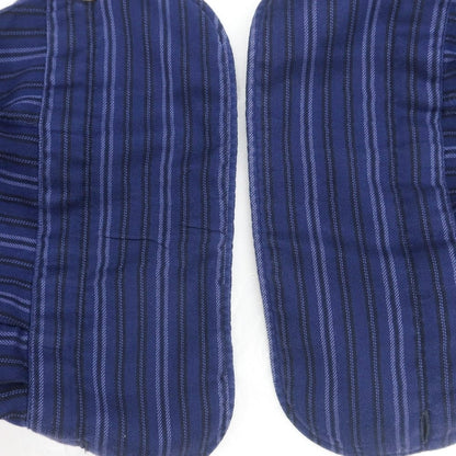 【中古】フィナモレ Finamore コットン ストライプ ホリゾンタルカラー カジュアルシャツ ネイビー【 38 】【 状態ランクB 】【 メンズ 】