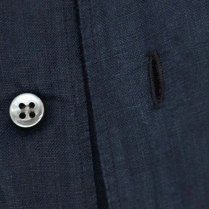 【中古】オリアン ORIAN リネン ボタンダウンワンピースカラー カジュアルシャツ ネイビー【サイズS】【 状態ランクC 】【 メンズ 】