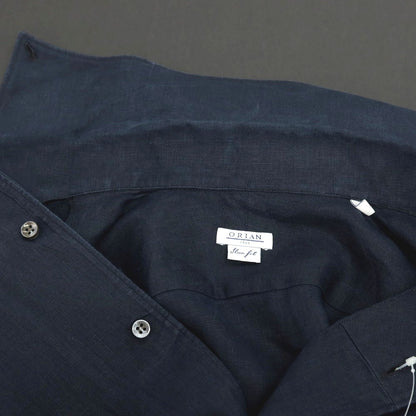 【中古】オリアン ORIAN リネン ボタンダウンワンピースカラー カジュアルシャツ ネイビー【サイズS】【 状態ランクC 】【 メンズ 】