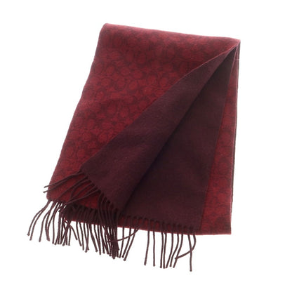 【中古】コーチ COACH ウールカシミヤ マフラー ダークレッドxボルドー【 状態ランクB 】【 メンズ 】