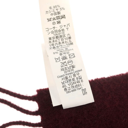 【中古】コーチ COACH ウールカシミヤ マフラー ダークレッドxボルドー【 状態ランクB 】【 メンズ 】