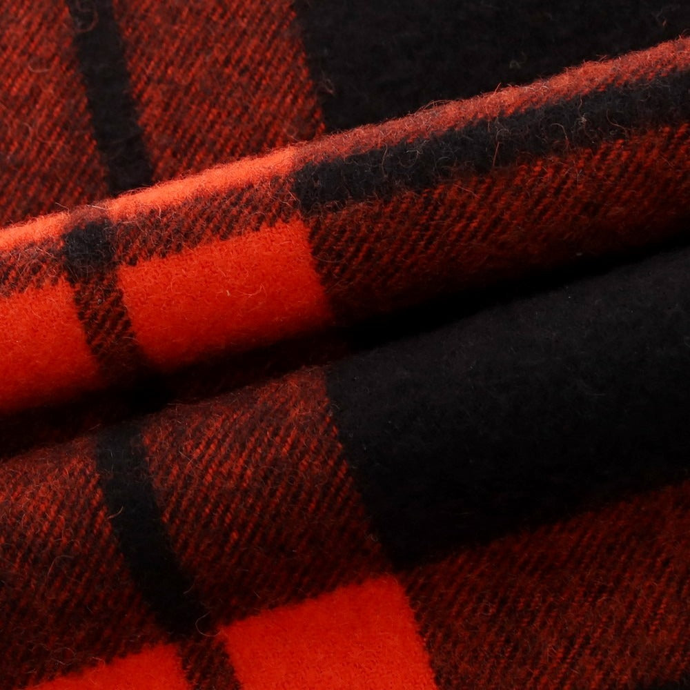 【中古】コーチ COACH ウールカシミヤ チェック マフラー オレンジxブラック【 状態ランクB 】【 メンズ 】