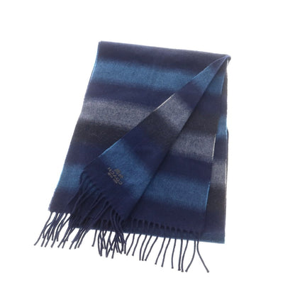 【中古】コーチ COACH カシミヤ ボーダー マフラー ネイビーxブルー【 状態ランクB 】【 メンズ 】