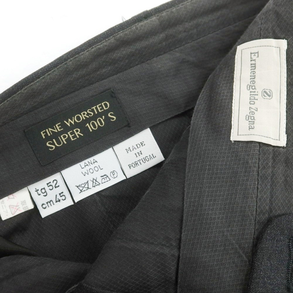 【中古】エルメネジルドゼニア Ermenegildo Zegna SUPER100’S ウール ドレススラックスパンツ チャコール【 52 】【 状態ランクC 】【 メンズ 】