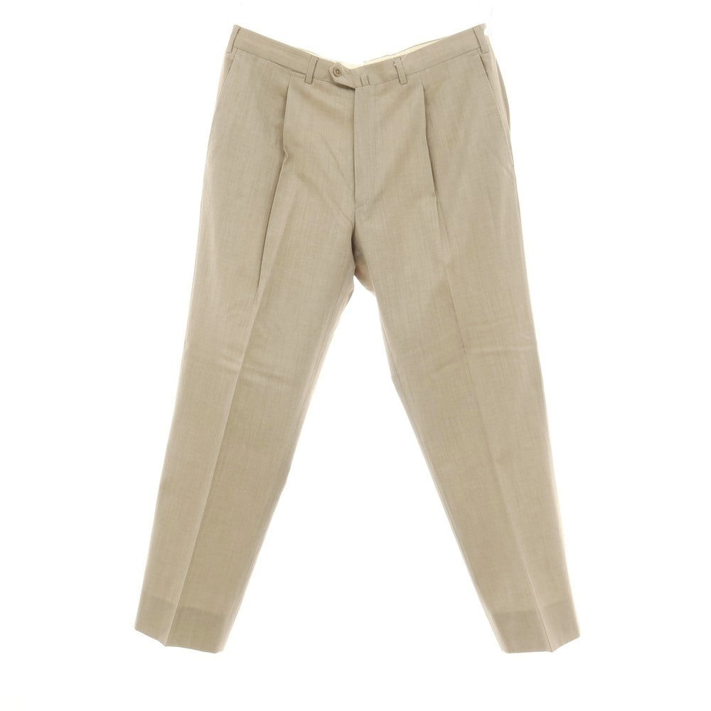 【中古】エルメネジルドゼニア Ermenegildo Zegna ウールコットン ドレススラックスパンツ ベージュ【サイズ54】【 状態ランクC 】【 メンズ 】