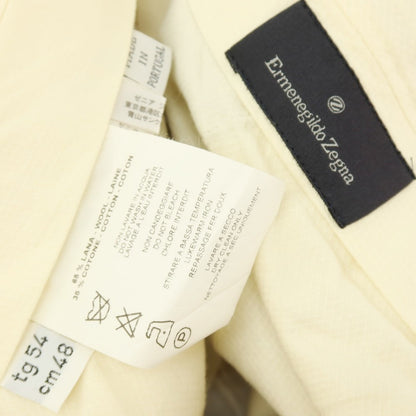 【中古】エルメネジルドゼニア Ermenegildo Zegna ウールコットン ドレススラックスパンツ ベージュ【サイズ54】【 状態ランクC 】【 メンズ 】