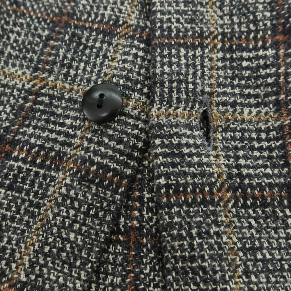 【中古】モヒート MOJITO コットン チェック オープンカラー カジュアルシャツ グレー系xブラウン【 M 】【 状態ランクB 】【 メンズ 】