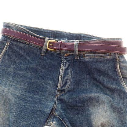 【中古】トリーレザー TORY LEATHER ブライドルレザー ベルト パープル【 34 】【 状態ランクC 】【 メンズ 】