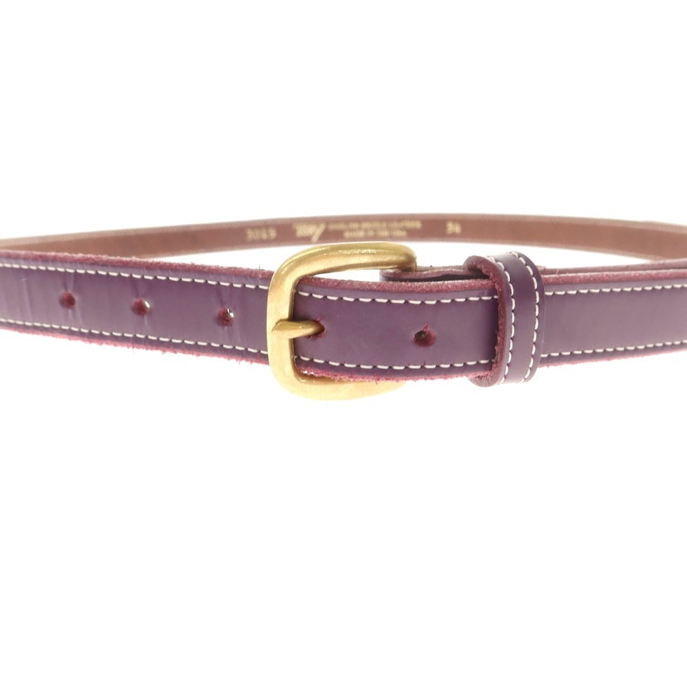 【中古】トリーレザー TORY LEATHER ブライドルレザー ベルト パープル【 34 】【 状態ランクC 】【 メンズ 】