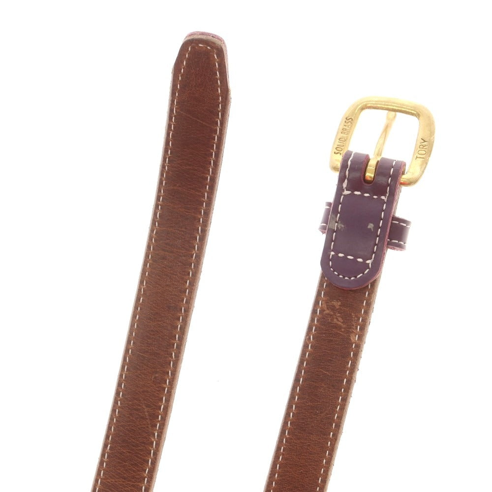 【中古】トリーレザー TORY LEATHER ブライドルレザー ベルト パープル【 サイズ34 】【 状態ランクC 】【 メンズ 】 [APD]
