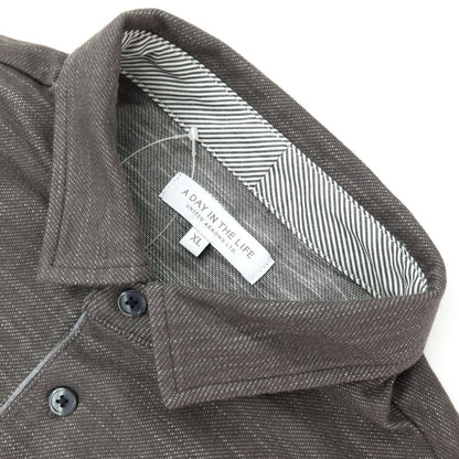 【中古】ア デイ イン ザ ライフ ユナイテッドアローズ a day in the life united arrows コットンポリエステルポリウレタン 半袖ポロシャツ グレーブラウン【サイズXL】【 状態ランクB 】【 メンズ 】
