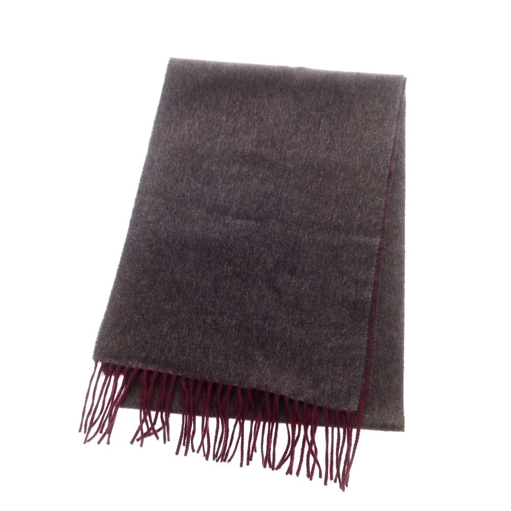 【中古】ビューティアンドユースユナイテッドアローズ BEAUTY&amp;YOUTH UNITED ARROWS カシミヤ マフラー グレーxダークパープル【 状態ランクB 】【 ユニセックス 】