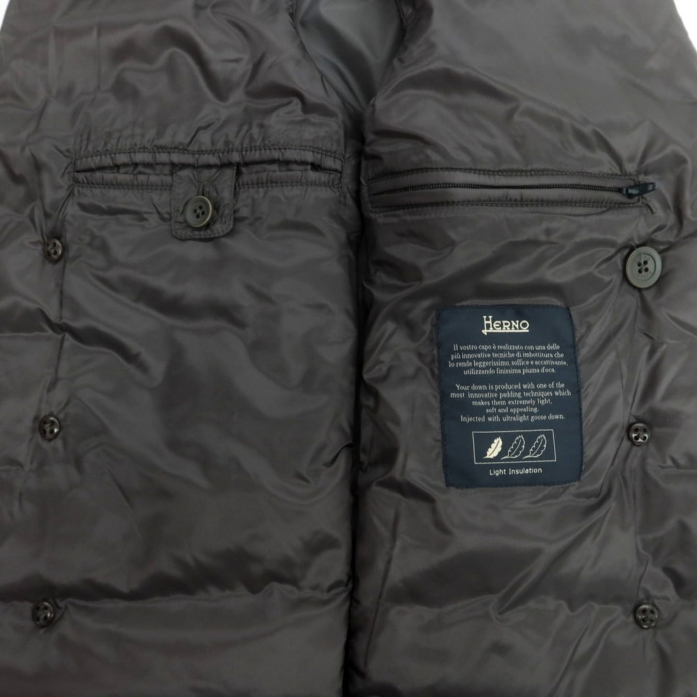 【中古】ヘルノ Herno ナイロン ダブル ダウンベスト グレー【 42 】【 状態ランクB 】【 メンズ 】