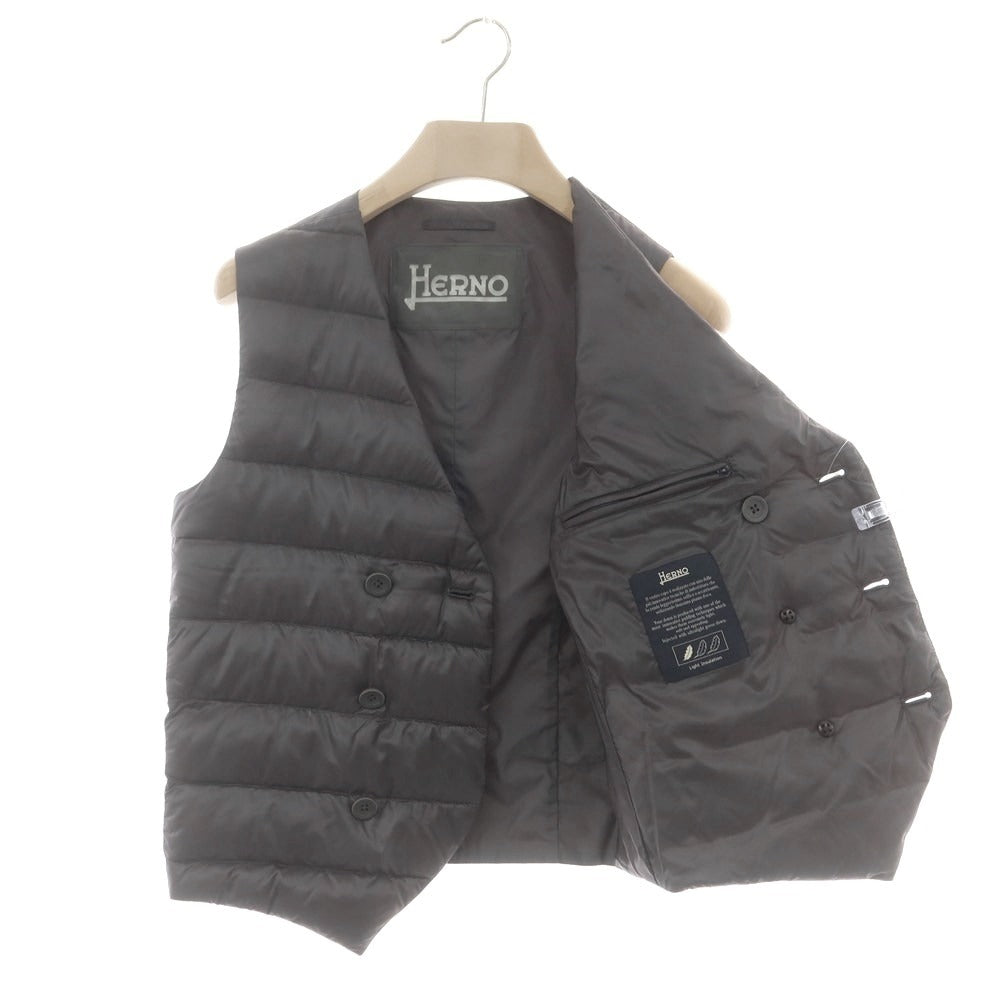 【中古】ヘルノ Herno ナイロン ダブル ダウンベスト グレー【 42 】【 状態ランクB 】【 メンズ 】