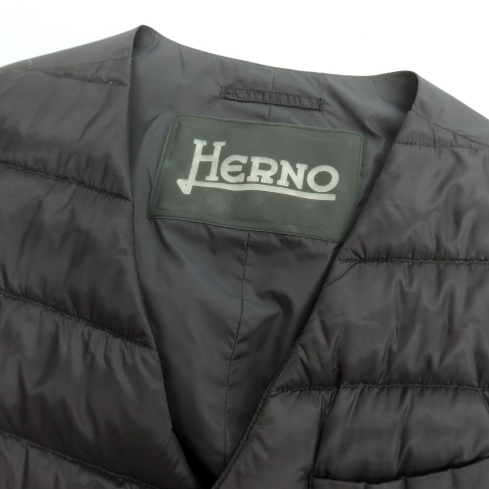 【中古】ヘルノ Herno ナイロン ダブル ダウンベスト グレー【 42 】【 状態ランクB 】【 メンズ 】