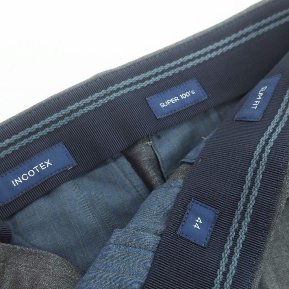 【中古】インコテックス INCOTEX SUPER100’S ウール ドレススラックスパンツ グレー【 44 】【 状態ランクB 】【 メンズ 】