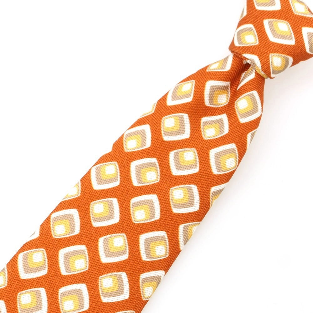 【中古】ロバート フレイザー ROBERT FRASER シルク 小紋柄ネクタイ オレンジ【 状態ランクA 】【 メンズ 】