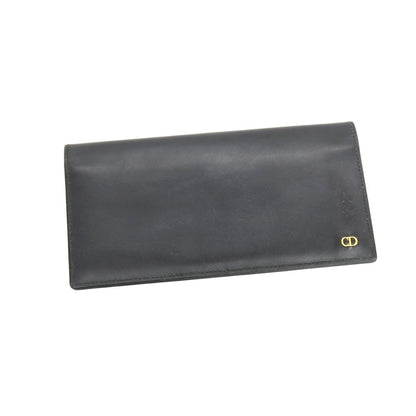 【中古】クリスチャンディオール Christian Dior レザー 二つ折り 長財布 ブラック【 状態ランクC 】【 メンズ 】