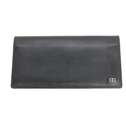 【中古】クリスチャンディオール Christian Dior レザー 二つ折り 長財布 ブラック【 状態ランクC 】【 メンズ 】