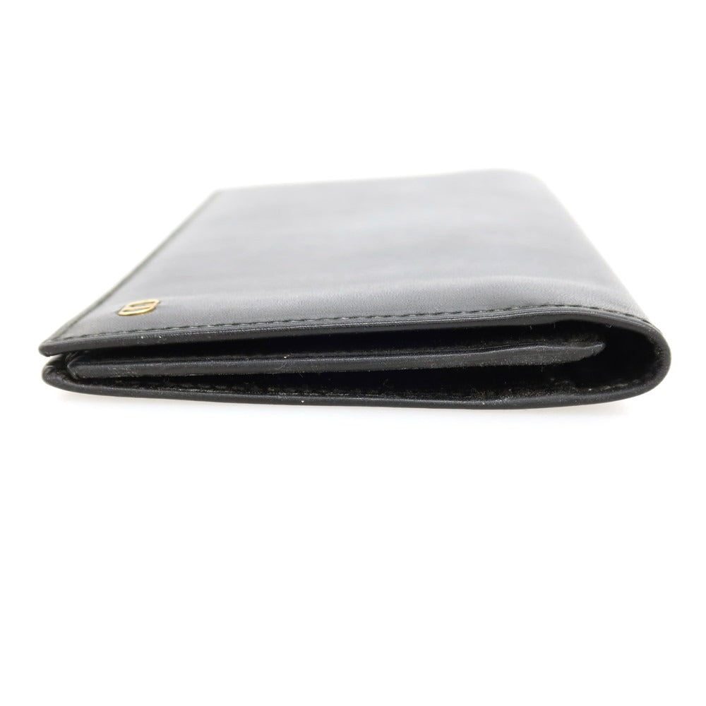 【中古】クリスチャンディオール Christian Dior レザー 二つ折り 長財布 ブラック【 状態ランクC 】【 メンズ 】