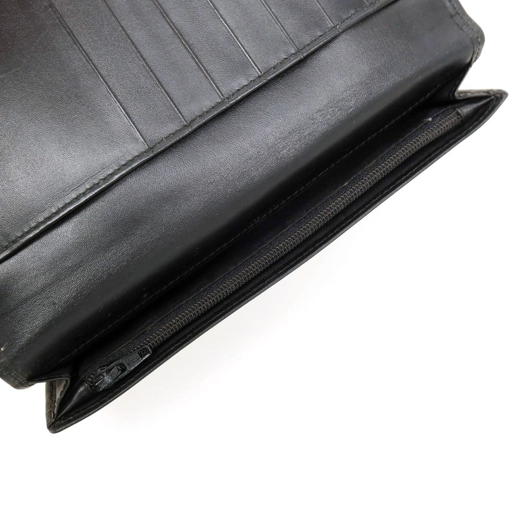【中古】クリスチャンディオール Christian Dior レザー 二つ折り 長財布 ブラック【 状態ランクC 】【 メンズ 】