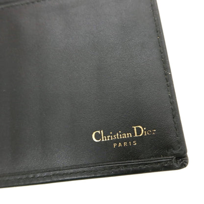 【中古】クリスチャンディオール Christian Dior レザー 二つ折り 長財布 ブラック【 状態ランクC 】【 メンズ 】