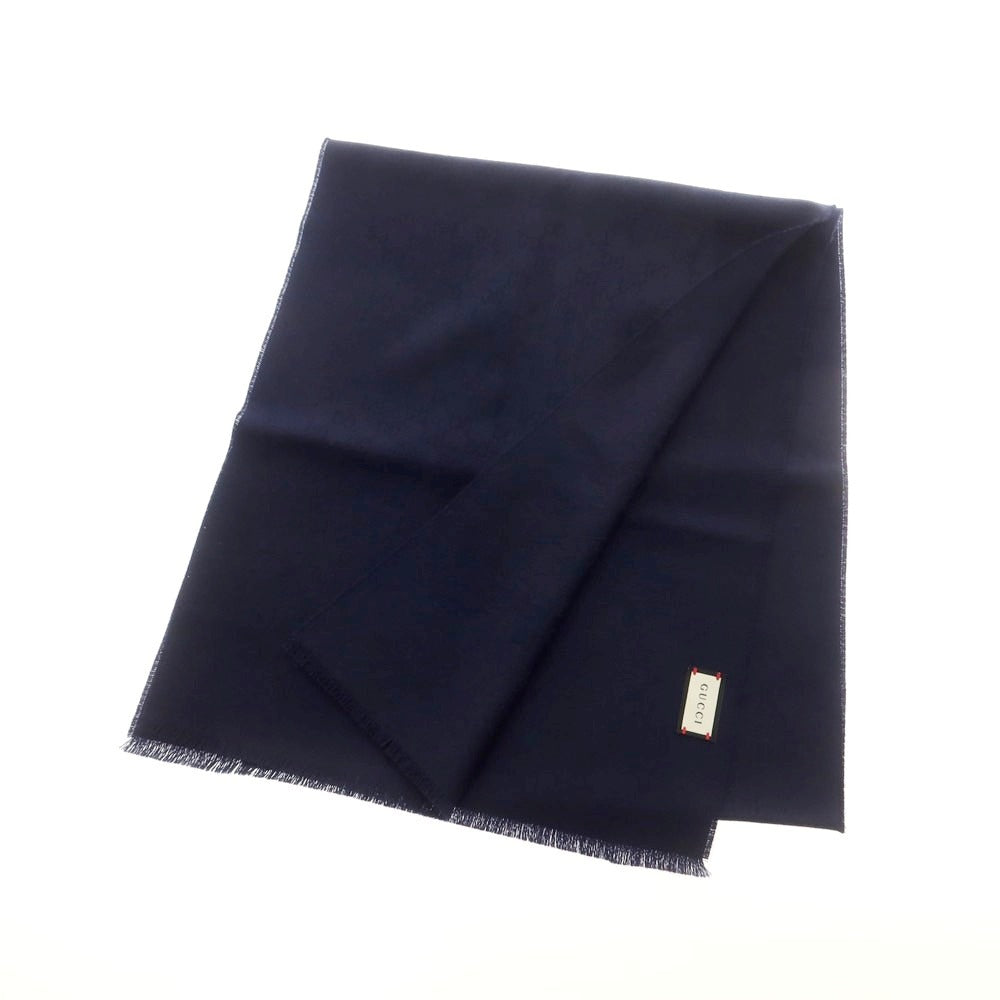 【中古】グッチ GUCCI カシミヤ ストール ネイビー【 状態ランクA 】【 ユニセックス 】