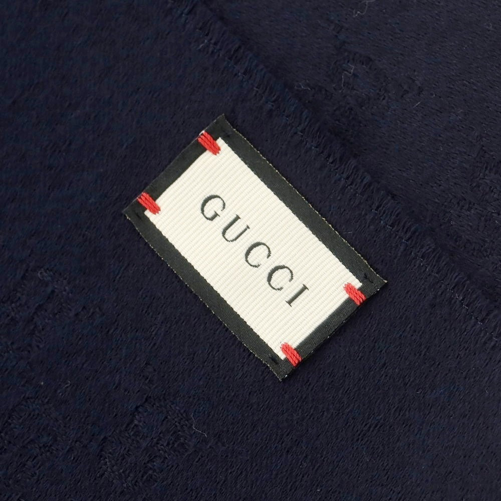 【中古】グッチ GUCCI カシミヤ ストール ネイビー【 状態ランクA 】【 ユニセックス 】
