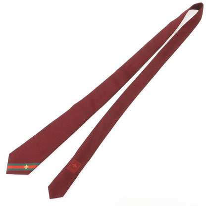 【中古】グッチ GUCCI シルク 無地ネクタイ ワインレッド【 状態ランクA 】【 メンズ 】