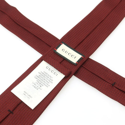 【中古】グッチ GUCCI シルク 無地ネクタイ ワインレッド【 状態ランクA 】【 メンズ 】