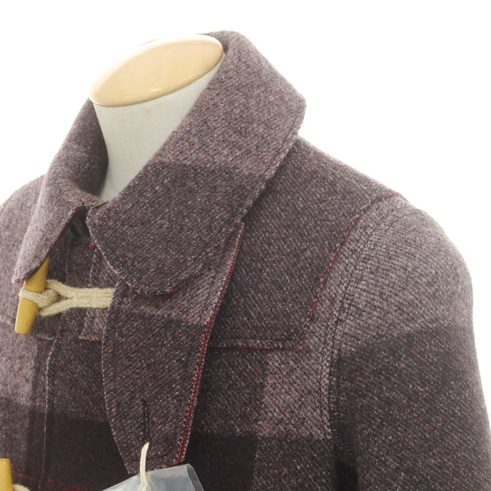 【中古】フェルテッドテーラードガーメンツ FELTED TAILORED GARMENTS ウール ダッフルコート ライトパープル系xレッド【 S 】【 状態ランクA 】【 メンズ 】