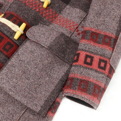 【中古】フェルテッドテーラードガーメンツ FELTED TAILORED GARMENTS ウール ダッフルコート ライトパープル系xレッド【 S 】【 状態ランクA 】【 メンズ 】