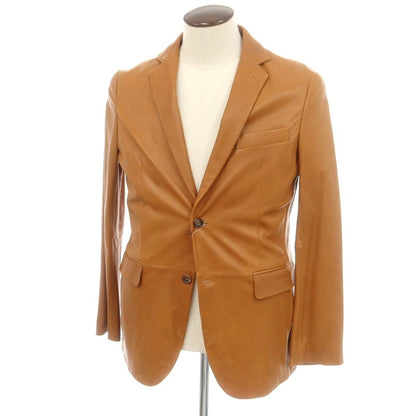 【中古】タケオキクチ TAKEO KIKUCHI ラムレザー 2B カジュアルジャケット キャメル【 3 】【 状態ランクB 】【 メンズ 】