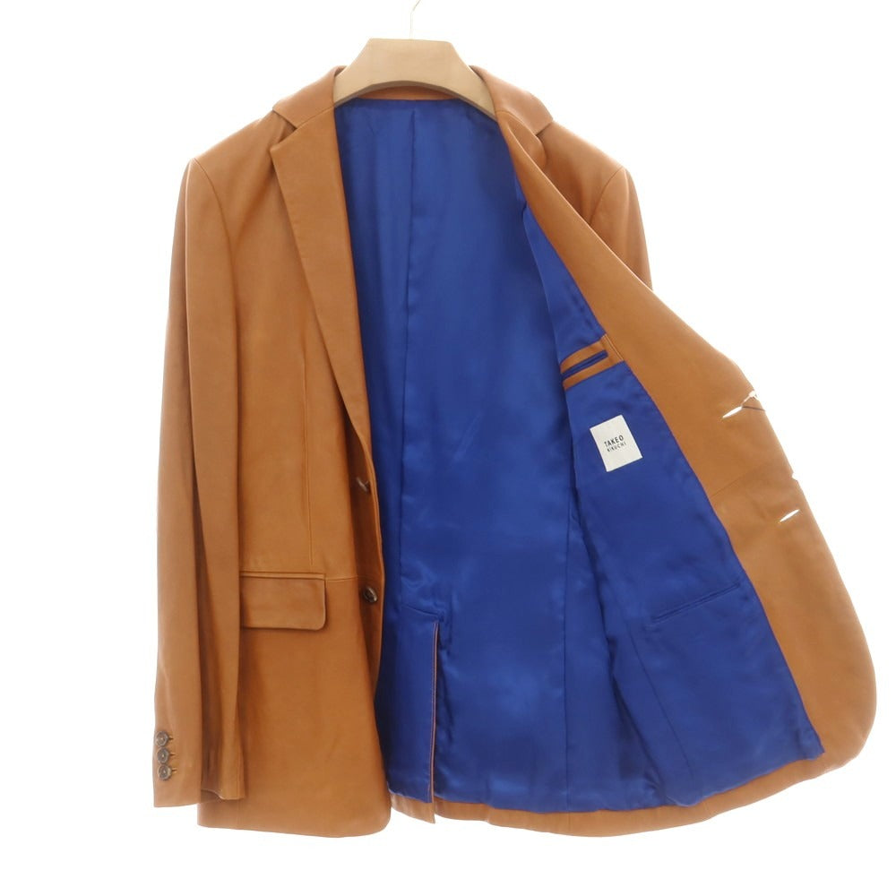 【中古】タケオキクチ TAKEO KIKUCHI ラムレザー 2B カジュアルジャケット キャメル【 3 】【 状態ランクB 】【 メンズ 】